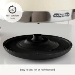 Morphy Richards Venture Cream Pyramid Kettle -Morphy Richards Sales 2024 100132 360 cordless base text