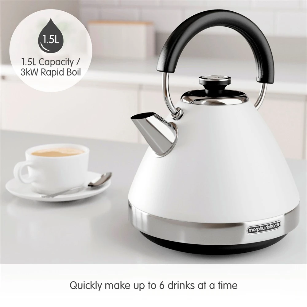 Morphy Richards Venture White Pyramid Kettle 7 Morphy Richards Venture White Pyramid Kettle - Image 5
