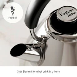 Morphy Richards Venture Retro Polished Stainless Steel Pyramid Kettle 13 Morphy Richards Venture Retro Polished Stainless Steel Pyramid Kettle -Morphy Richards Sales 2024 100330 Fast Boil text