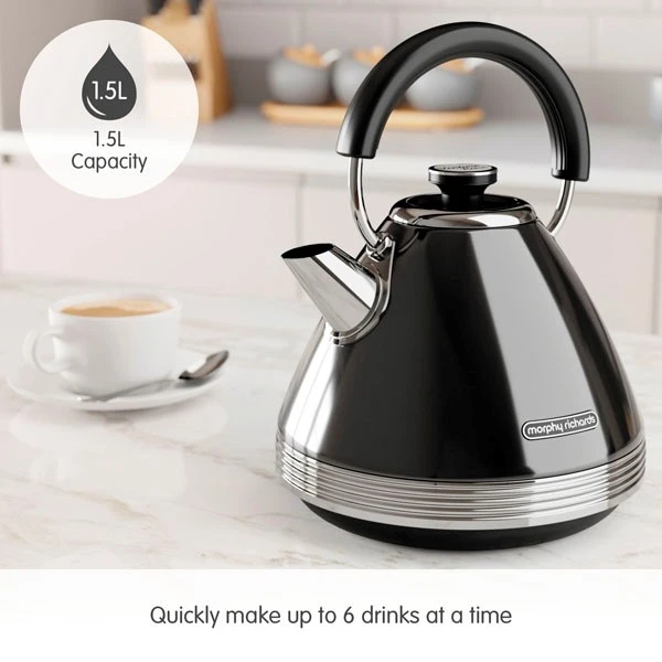 Morphy Richards Venture Retro Black Pyramid Kettle 4 Morphy Richards Venture Retro Black Pyramid Kettle - Image 2