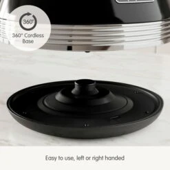 Morphy Richards Venture Retro Black Pyramid Kettle 12 Morphy Richards Venture Retro Black Pyramid Kettle -Morphy Richards Sales 2024 100331 360 cordless base text