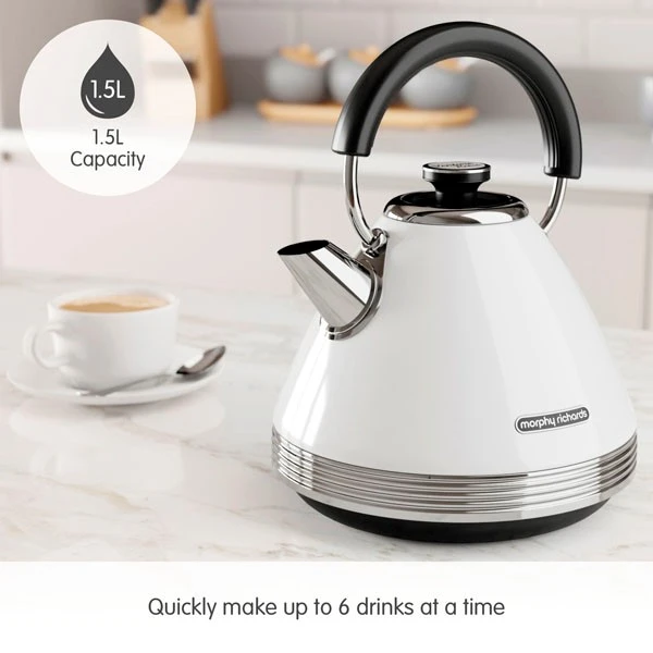 Morphy Richards Venture Retro White Pyramid Kettle 4 Morphy Richards Venture Retro White Pyramid Kettle - Image 2