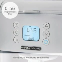 Morphy Richards Verve White Pour Over Filter Coffee Machine -Morphy Richards Sales 2024 163007 Programmable timer text