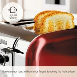 Morphy Richards Venture Red 4 Slice Toaster -Morphy Richards Sales 2024 240133 High Lift text
