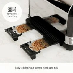 Morphy Richards Venture Retro Black 4 Slice Toaster -Morphy Richards Sales 2024 240331 Crumb Tray text