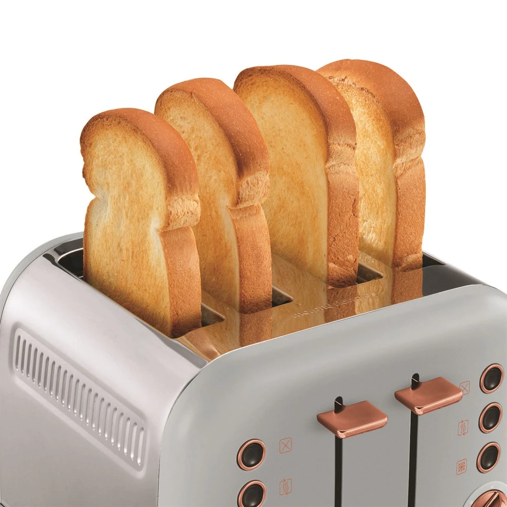 Morphy Richards Rose Gold and Ocean Grey 4 Slice Toaster 4 Morphy Richards Rose Gold and Ocean Grey 4 Slice Toaster - Image 2