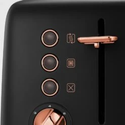 Morphy Richards Rose Gold Collection Black 4 Slice Long Slot Toaster -Morphy Richards Sales 2024 245036 buttons