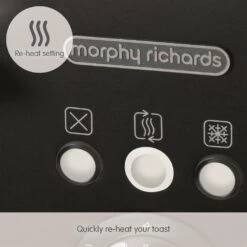 Morphy Richards Illumination Black Stainless Steel 4 Slice Toaster 12 Morphy Richards Illumination Black Stainless Steel 4 Slice Toaster -Morphy Richards Sales 2024 248020 Re heat setting text