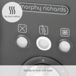 Morphy Richards Illumination Titanium Stainless Steel 4 Slice Toaster -Morphy Richards Sales 2024 248022 Re heat setting text