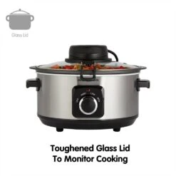 Morphy Richards Sear, Stew and Stir 3.5L Silver Slow Cooker -Morphy Richards Sales 2024 46000920glass20lid20annotated