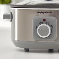 Morphy Richards Brushed Stainless Steel 3.5L Aluminium Slow Cooker -Morphy Richards Sales 2024 460018 settings