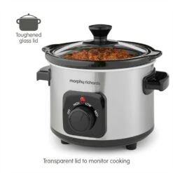 Morphy Richards Brushed Stainless Steel 1.5L Ceramic Slow Cooker 13 Morphy Richards Brushed Stainless Steel 1.5L Ceramic Slow Cooker -Morphy Richards Sales 2024 460300 Toughened glass lid text